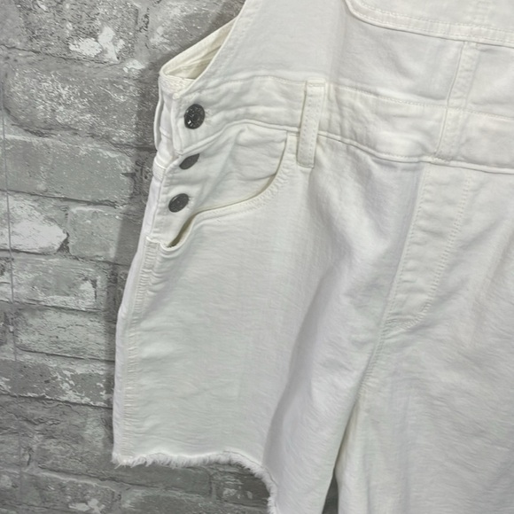 J.Crew White Denim Cutoff Overalls - Picture 3 of 14
